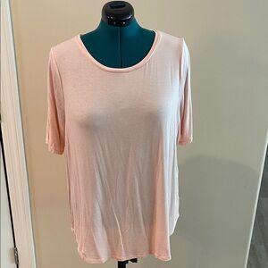 Lane Bryant Light Pink sparkle thread Short Sleeve Top